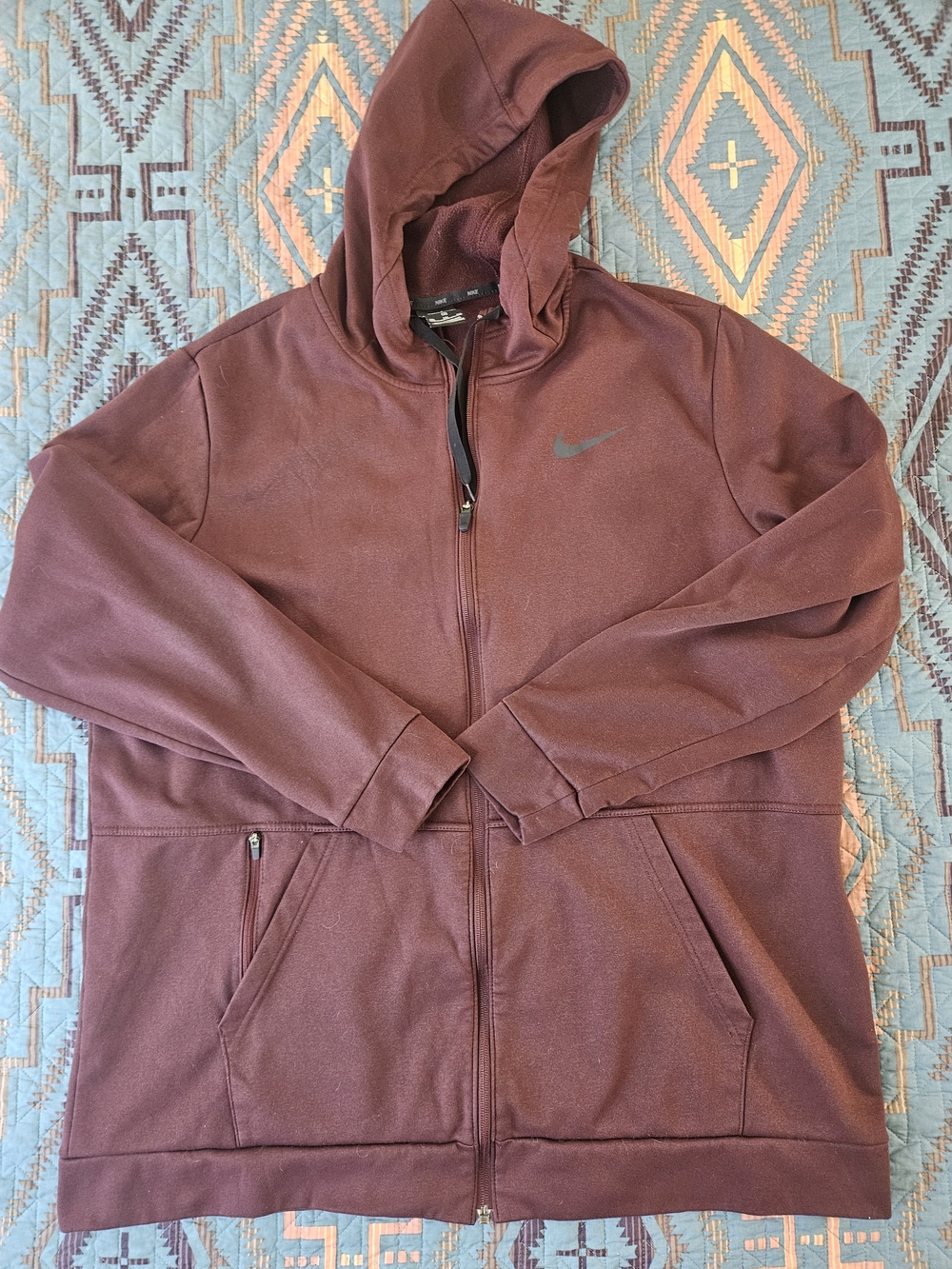 Nike Maroon Full-Zip Hooded Jacket